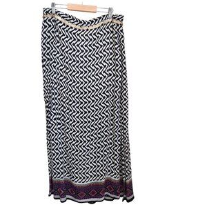 Earthbound Boho Maxi Skirt Geometric Women Size‎ XL Gold Coins Side High Slit